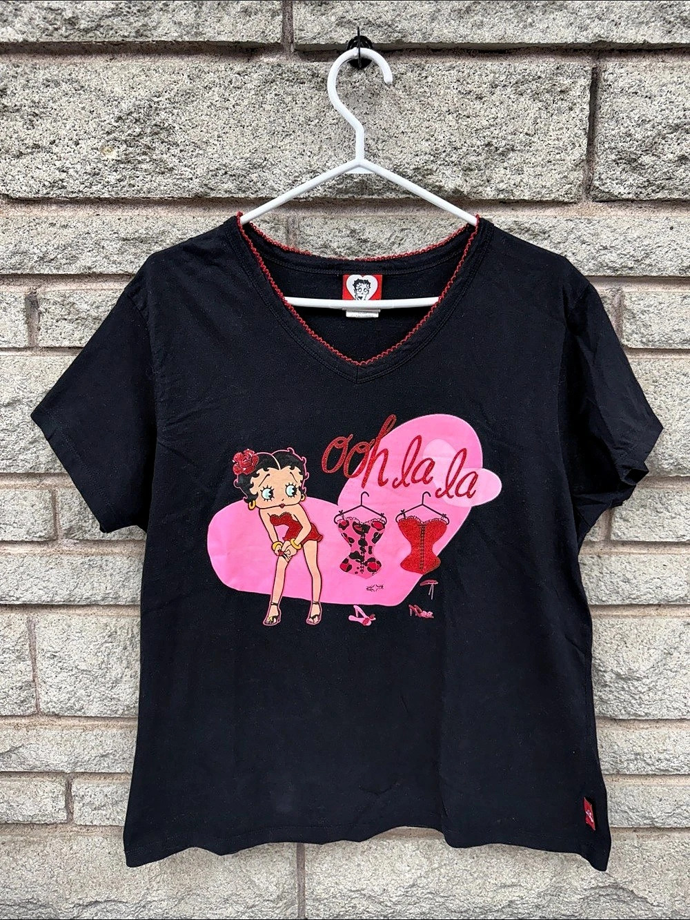 Betty Boop Graphic Tee in Black & Pink Size 3XL Like New